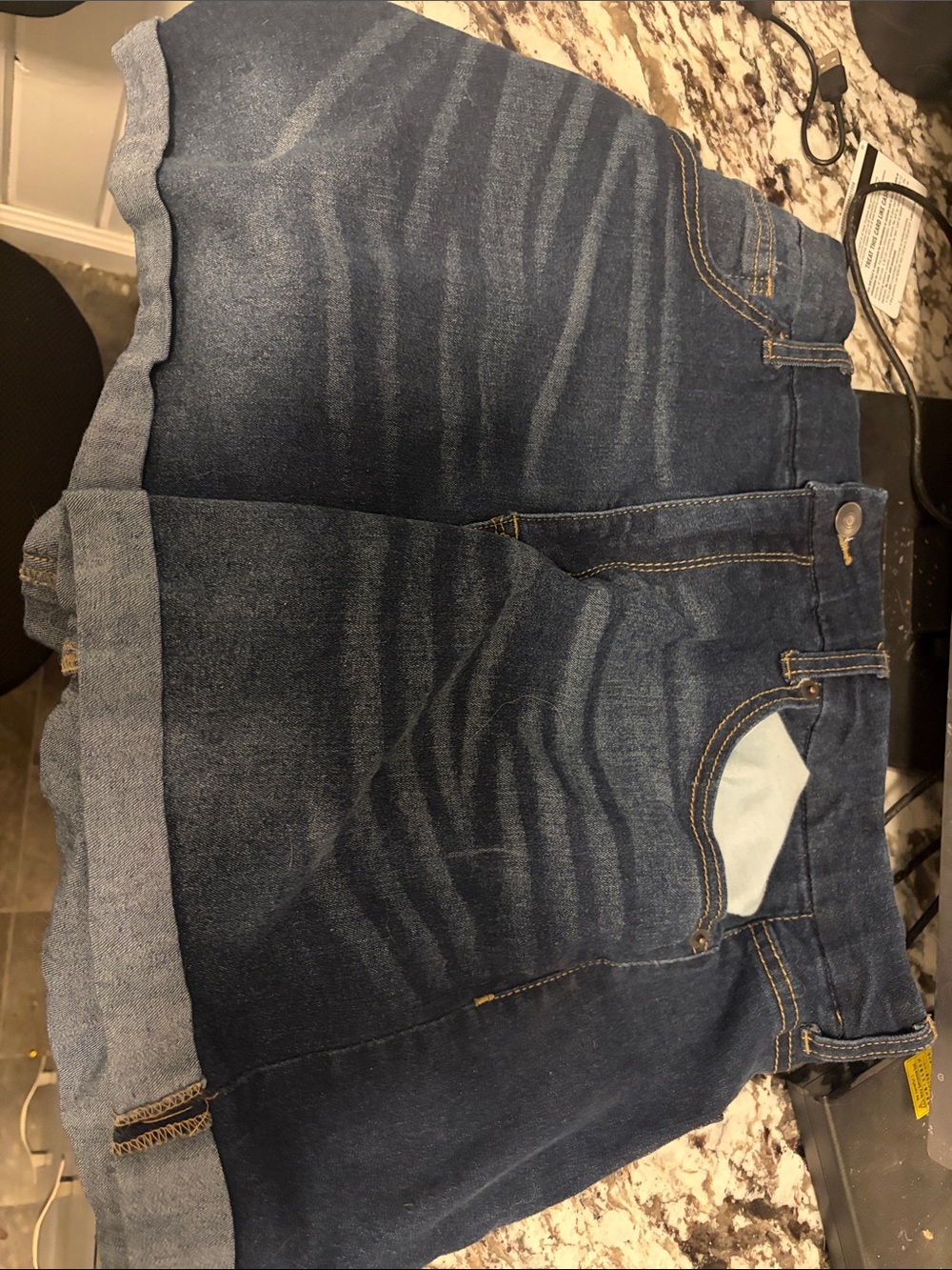 No Boundaries Dark Blue Denim Jean Shorts